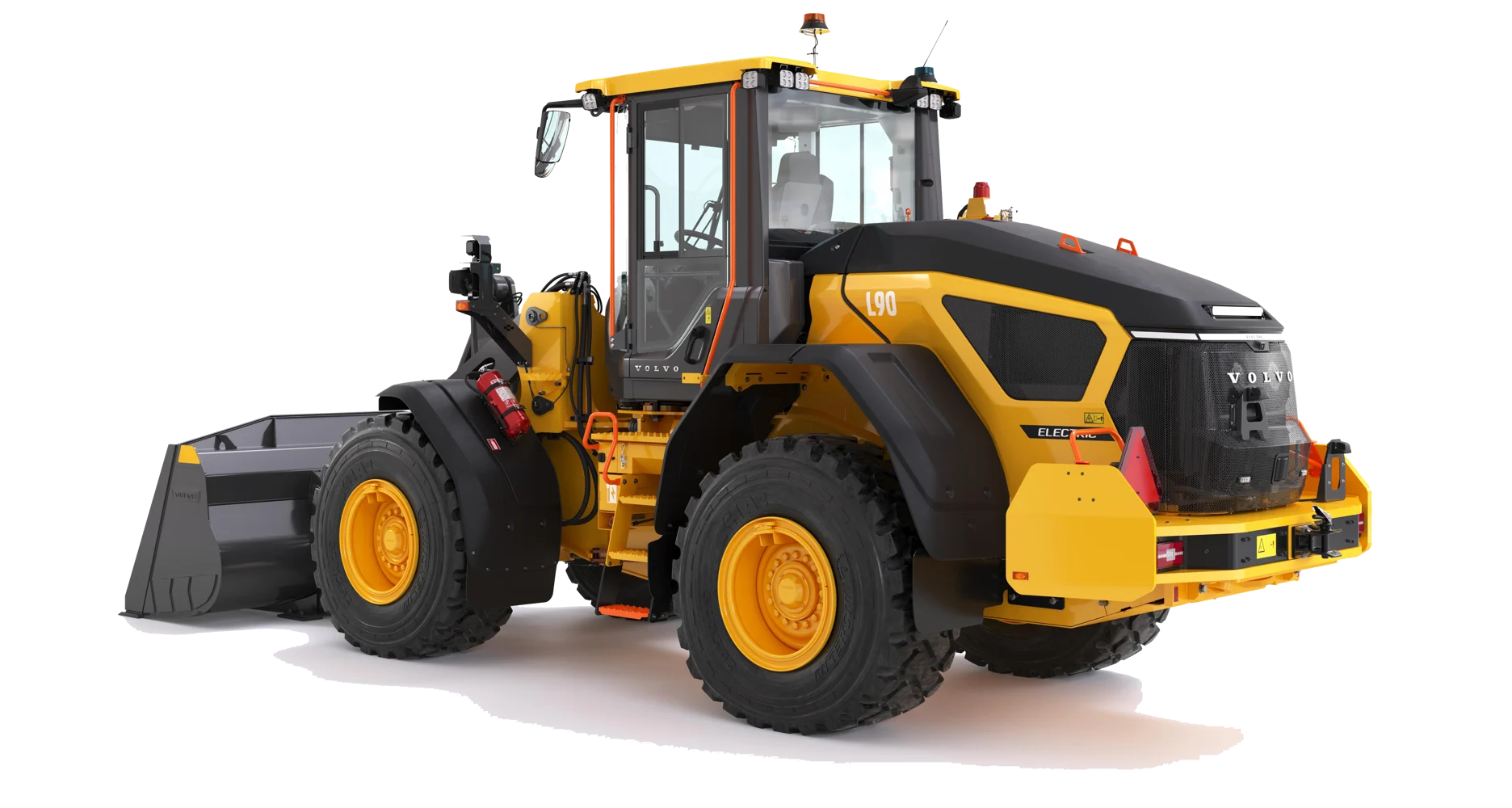 Volvo L90 Electric - eldriven elektrisk hjullastare lastmaskin