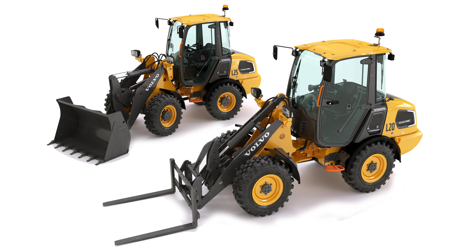 Volvo L20 och L25 Electric - elektriska eldrivna hjullastare för lantbruk, jordbruk, hästgård och stuteri