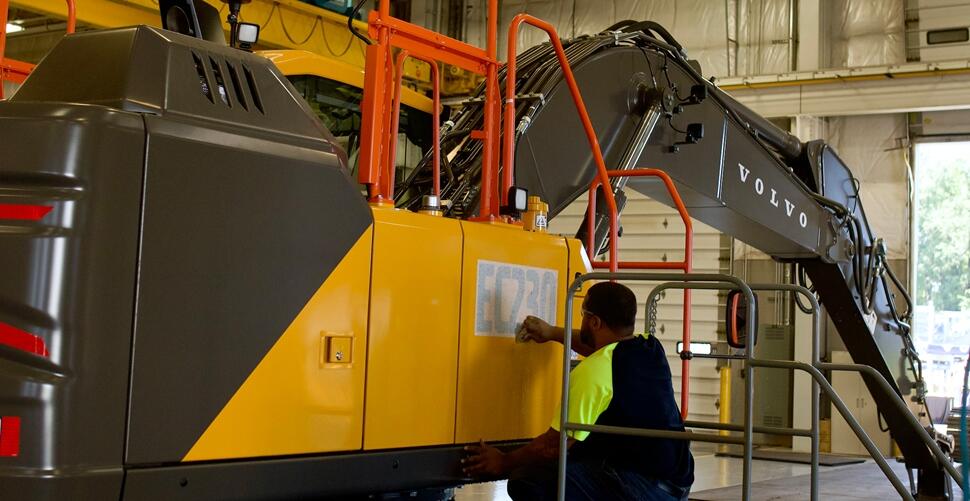 Montering av Volvo grävmaskiner, EC230, i Shippensburg, USA