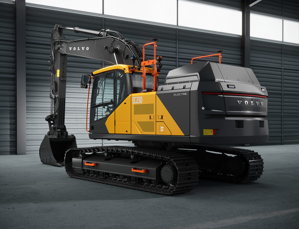 Volvo EC230 finns även med elektrisk drivlina