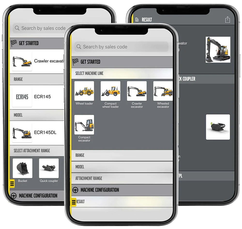 Volvo Attachment Selector App - v&auml;lj r&auml;tt redskap till din Volvo CE-maskin
