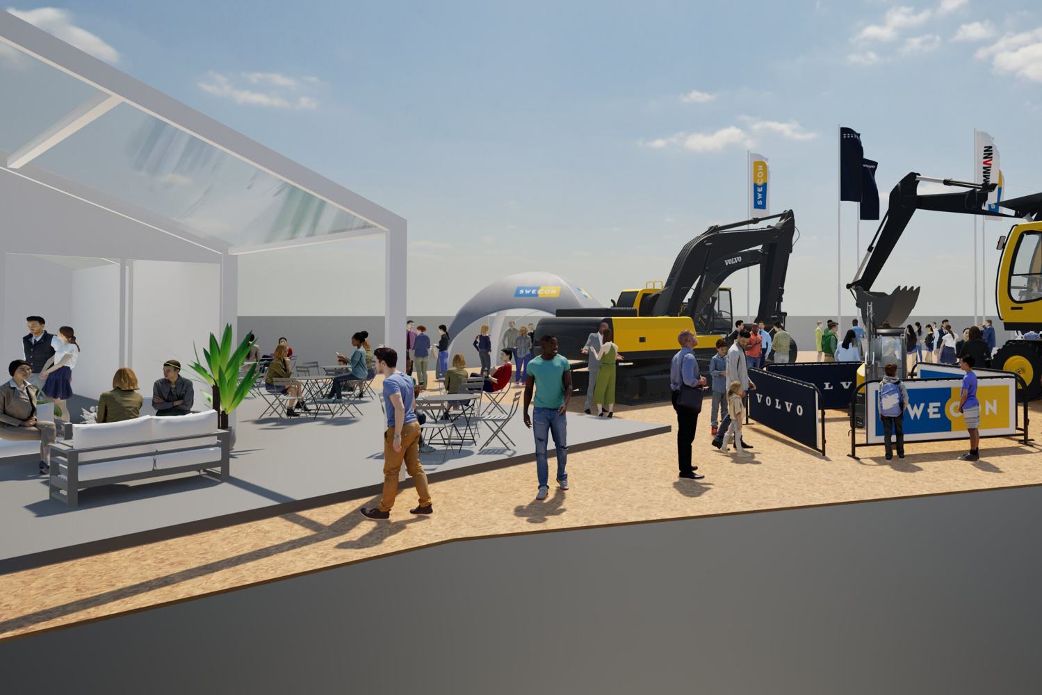 Del av Swecons monter p&aring; Svenska Maskinm&auml;ssan 2026