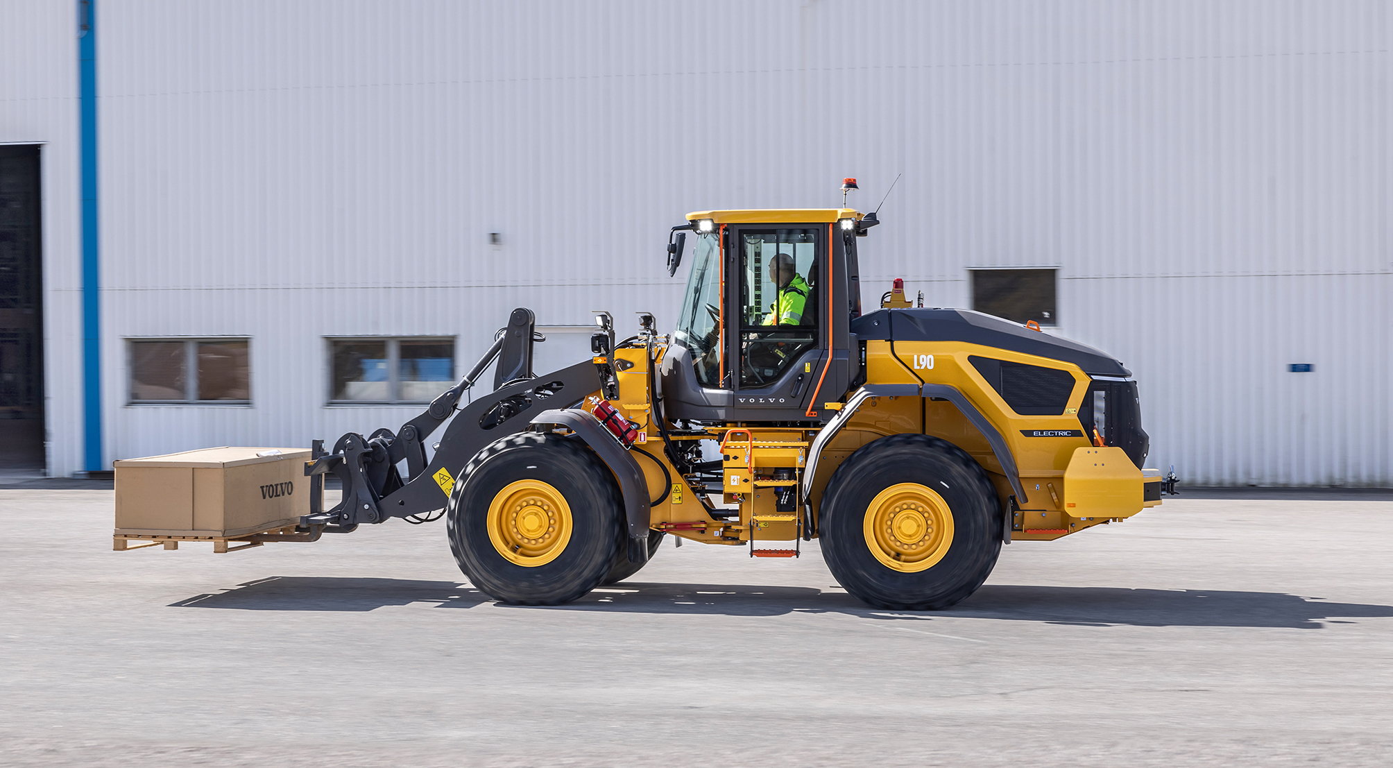Volvo L90 Electric hos Norgips - elektrisk hjullastare i drift