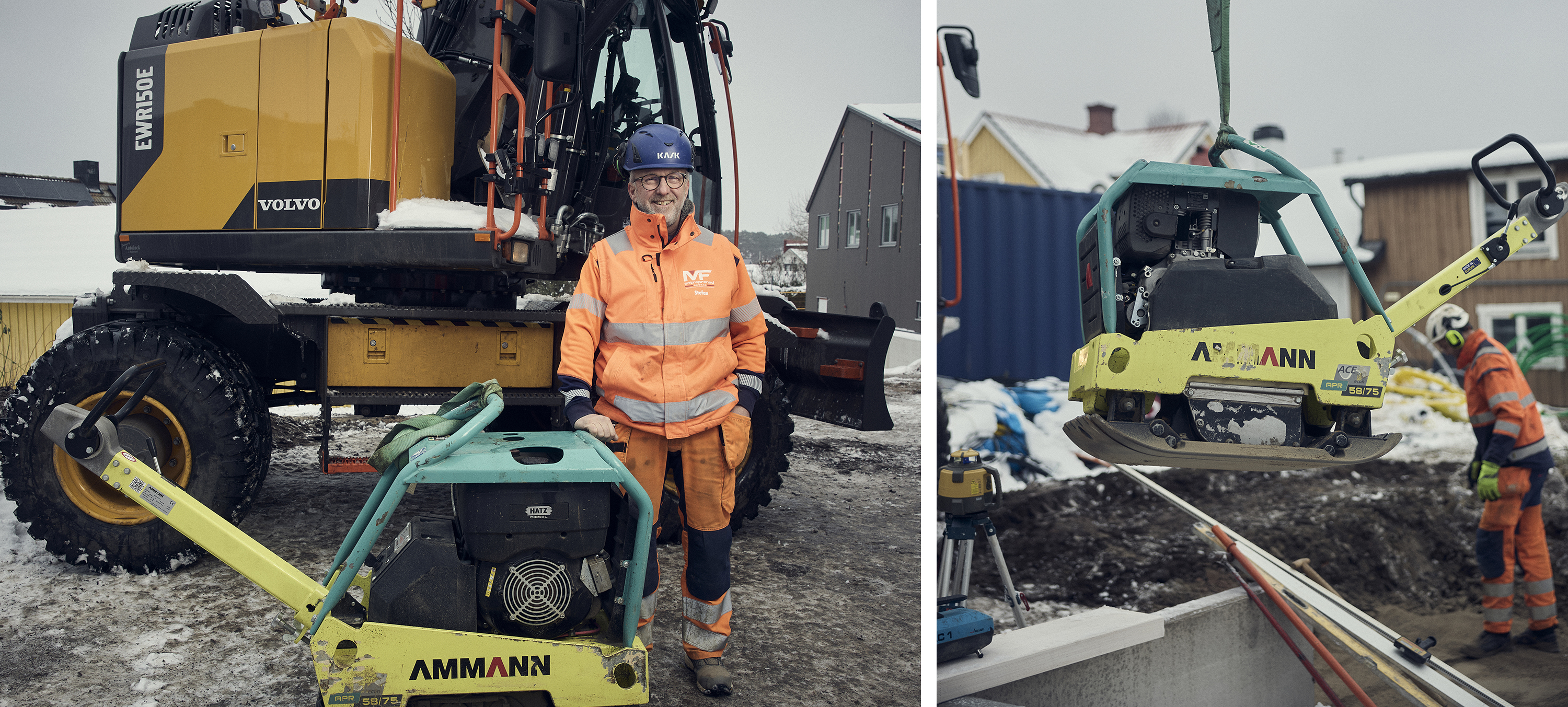 Stefan Johansson Rehn på MF Entreprenad i Båstad är nöjd med företagets vibroplattor Ammann APR 58/75