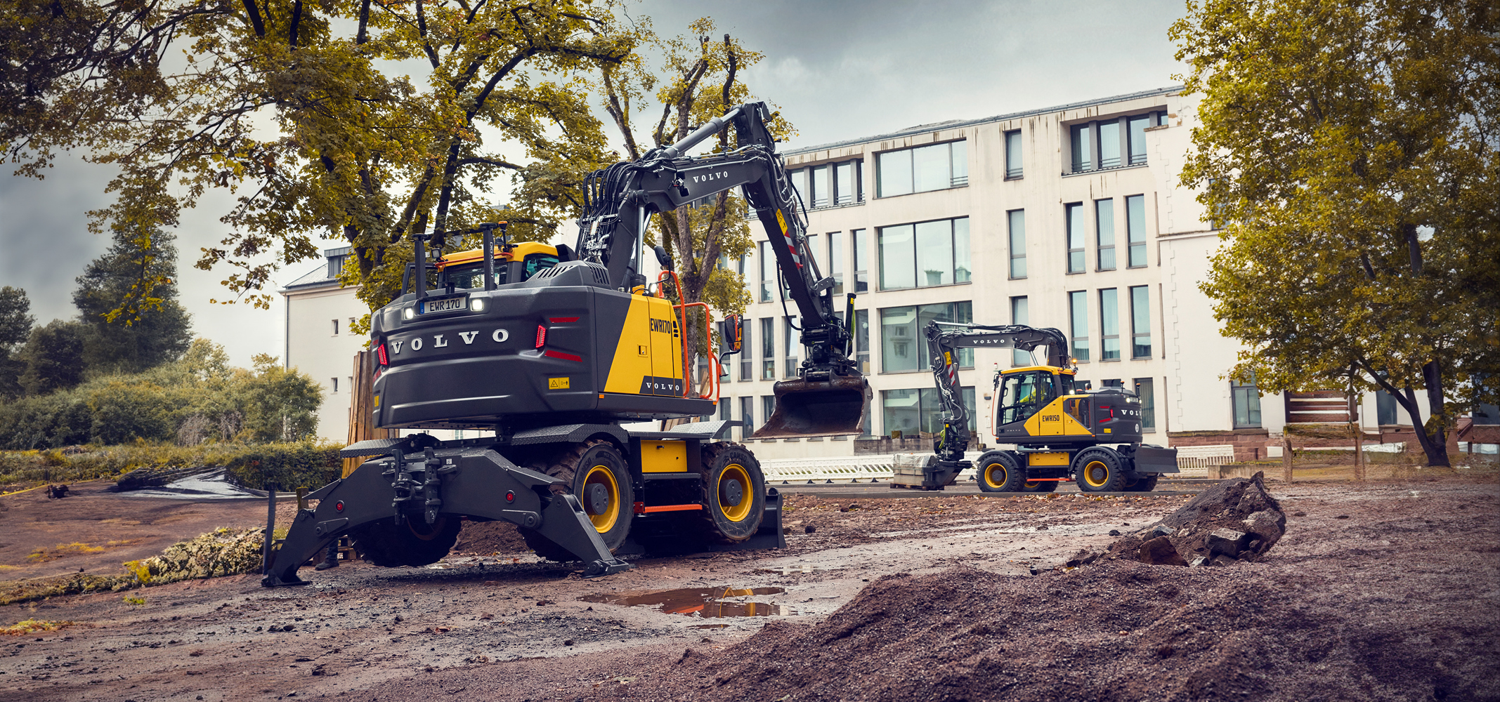 Volvo EWR170 och EWR150 hjulgrävare.