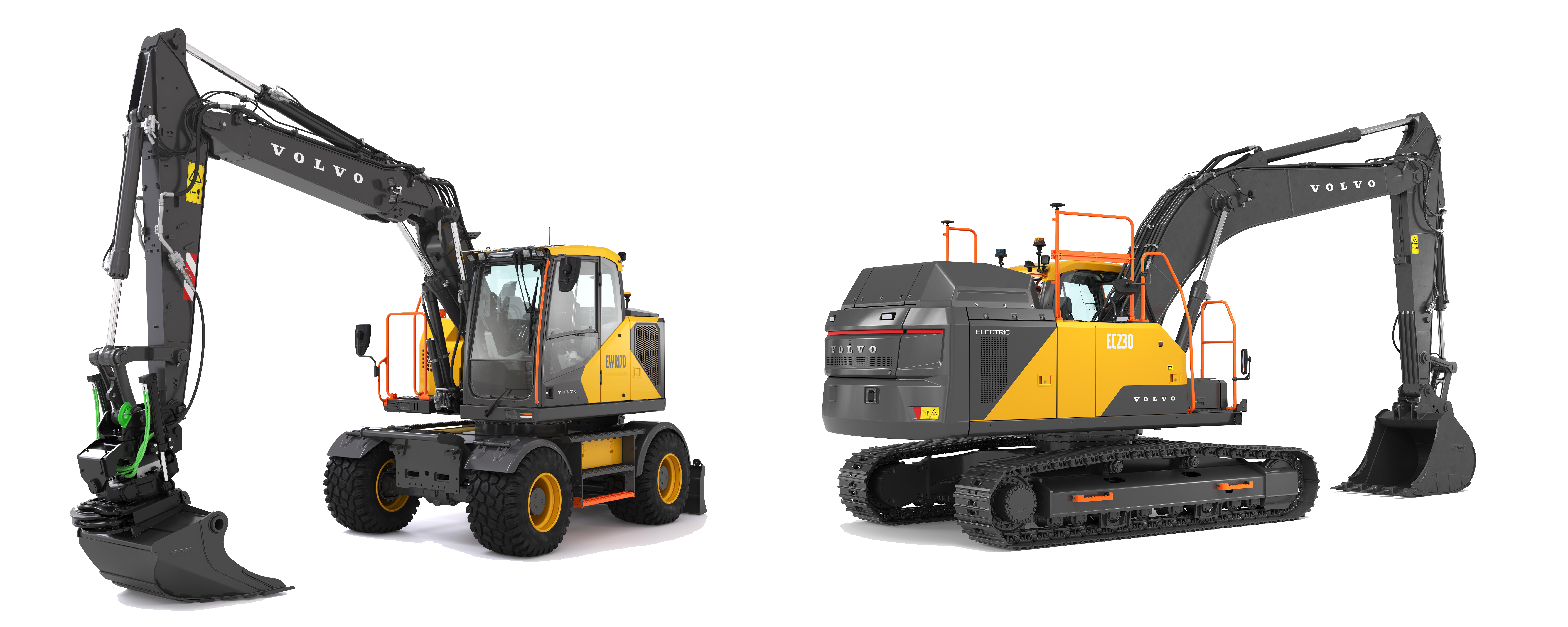 Volvo EWR170 och EC230 Electric kan testk&ouml;ras med Dig Assist gr&auml;vsystem med 3D fr&aring;n Unicontro och Topcon