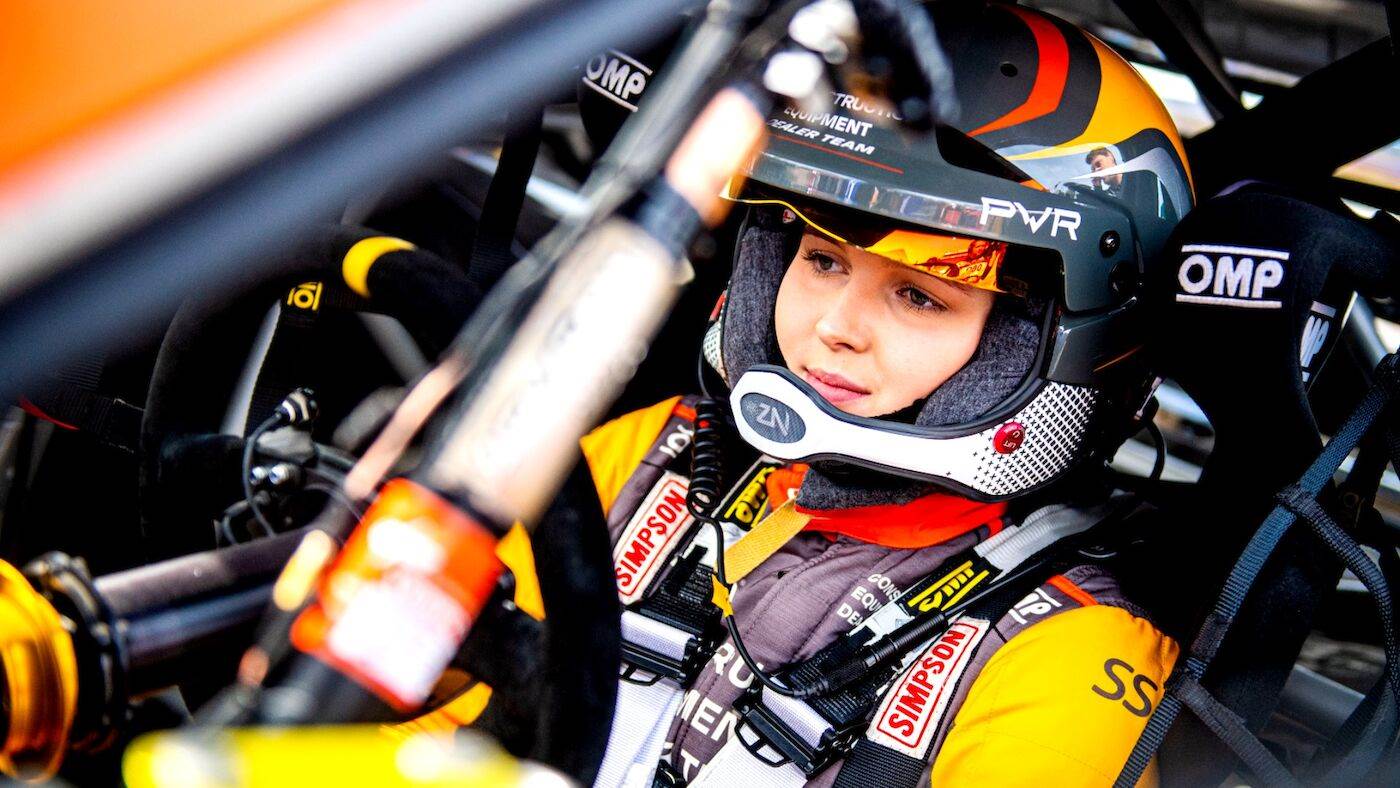 Klara Andersson i sin PWR RX1e i rallycross-VM 2022